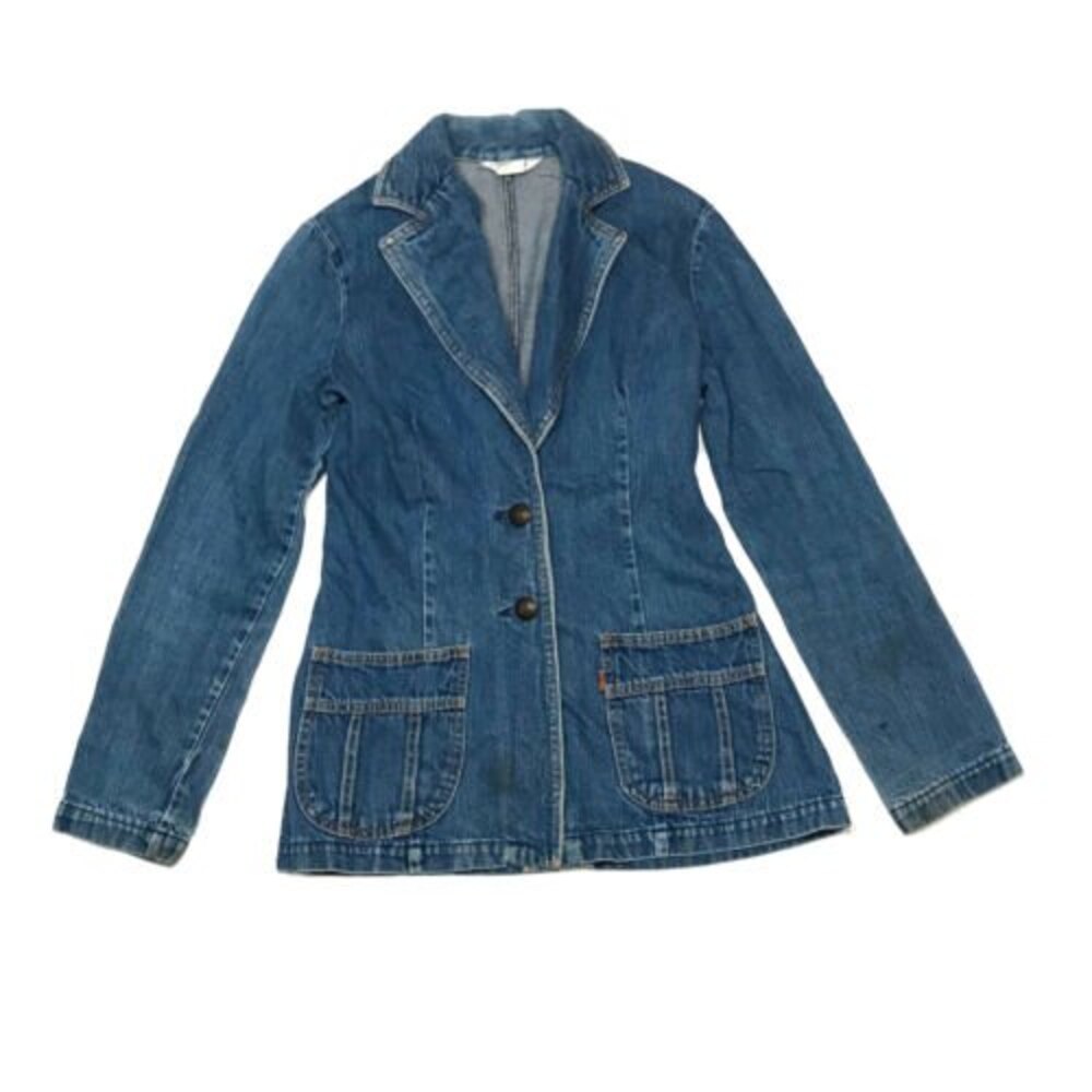 Vintage 70s Levis Orange Tab Denim Jacket Womens Size 9 Blue
